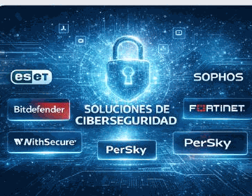 Marcas de ciberseguridad: ESET, Sophos, Bitdefender, Fortinet, WithSecure