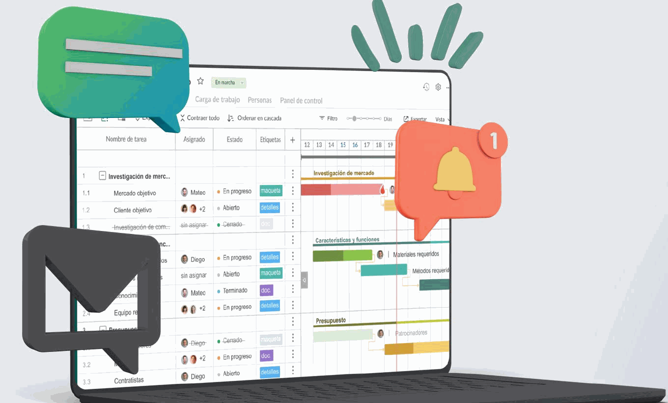Tablero de gestión de tareas tipo kanban